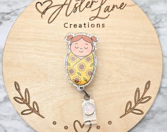 Sunflowe Baby, Cute Baby Badge Reel, Nicu Nurse Badge Reel, Baby Nurse Gift, Nicu Badge Reel, Labor and Delivery Badge Reel