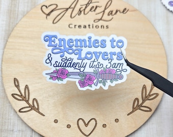 Bookish Sticker, EReader Sticker, Cute Sticker, Reader Gift, Bookish Sticker, Book Club Gift, Enemies to Lovers Sticker, Romantacy Sticker