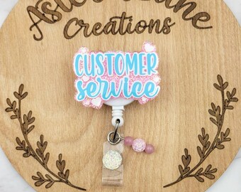 Customer Service Badge Reel, Employee Gift, Cute Badge Reel, Pink Badge Reel, Retractable Badge Reel, Customer Service Gift, Co Worker Gift