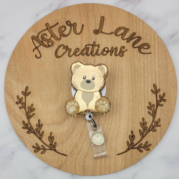 Bear Badge Reel, Cute Badge Reel, Badge Reel, Animal Badge Reel, Cute Bear, Teddy Bear Badge Reel, Cute Animal Gift, Cute Teddy Bear