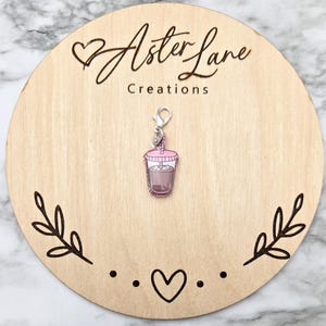 Badge Reel Charm, Coffee Charm, Teacher Charm, Glitter Charm, Badge Charm, Clip On Charm, Cute Coffee Gift, Cute Charm For Badge Ree
