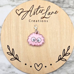 Badge Reel Charm, Cute Brain Charm, Medical Charm, Glitter Charm, Badge Charm, Brain Charm, Badge Reel Add On