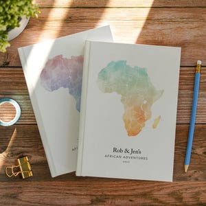 Afrika Reisejournal personalisiertes Tagebuch Reise Karte Notizbuch Reiseplaner Bucket List Safari