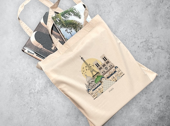 Paris France Personalised Tote Bag Reusable Eco Bag Polyester