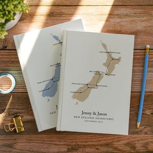 Benutzerdefinierte Karte Neuseeland Reisejournal personalisiertes Notizbuch Bucket List Weltreiseplaner Abenteuerbuch