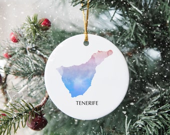 Tenerife Spain Canaries Personalised Christmas Tree Ornament Christmas Decoration Gift Present Xmas Bauble Festive Decor Holiday Custom