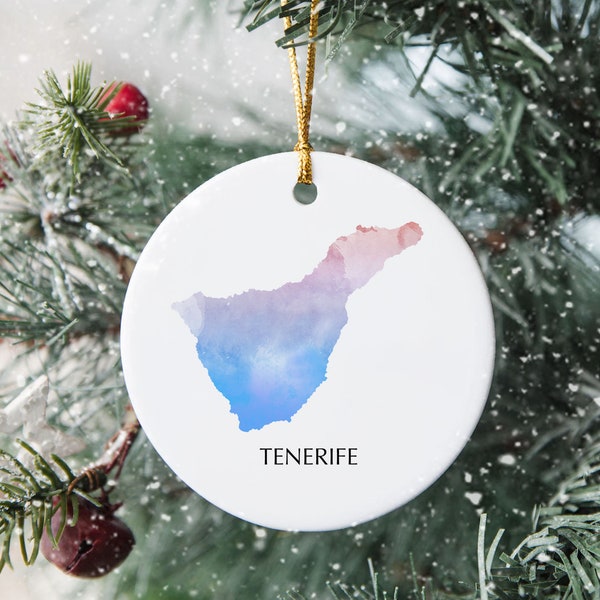 Tenerife Spain Canaries Personalised Christmas Tree Ornament Christmas Decoration Gift Present Xmas Bauble Festive Decor Holiday Custom