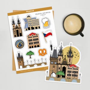 Prague Sticker Sheet Die Cut Sticker Travel Sticker Travel Journal Planner Sticker Scrapbook Sticker