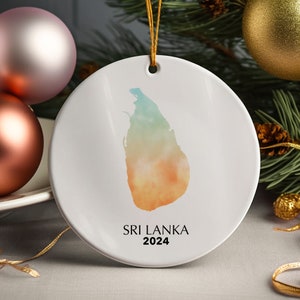 Sri Lanka Weihnachtsbaum Ornament Personalisierter Weihnachtsbaum Ornament Weihnachtsdekoration Geschenk vorhanden Christbaumkugel Festliche Dekoration Urlaub Custom