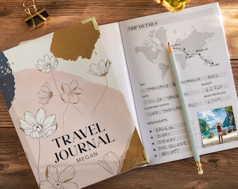 Travel Journal Personalised Travel Diary Notebook Bucket List Travel Planner