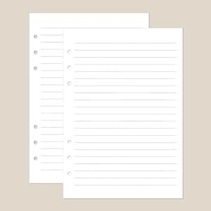 Ruled Memories Page Refill [100 pages] - A5 Travel Journal Insert Planner Refill Organizer Insert Scrapbooking