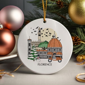 Florenz Italien Weihnachtsbaum Keramik Ornament Toskana personalisierte Dekoration Geschenk Weihnachtskugel Wohnkultur Urlaub Custom