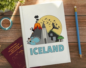 Iceland Travel Journal Personalised Notebook Adventure book series Scrapbooking Travel Planner