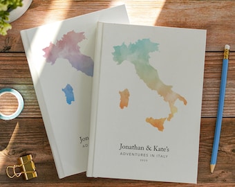 Italië Reisdagboek Gepersonaliseerde Notebook Reiskaart Dagboek Reisplanner Bucketlist Boek