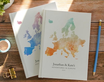 Europe Travel Journal Personalised Notebook Diary Travel Planner Bucket List Book Road Trip Planner Interrail
