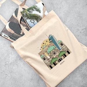 Berlin Germany | Personalised Tote Bag Reusable Eco Bag Polyester Shoulder Bag City Bag Souvenir Bag Illustrated Bag