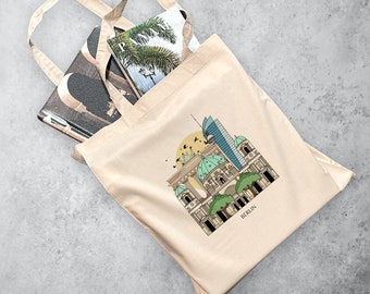 Berlin Germany | Personalised Tote Bag Reusable Eco Bag Polyester Shoulder Bag City Bag Souvenir Bag Illustrated Bag