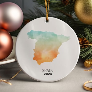 Spanien Personalisierter Weihnachtsbaum Ornament Weihnachtsdekoration Geschenk vorhanden Christbaumkugel Festliche Dekoration Urlaub Custom