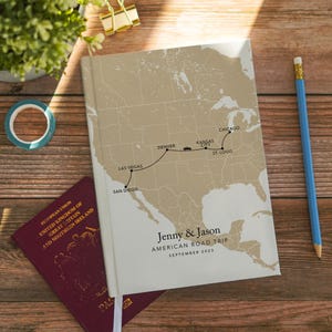 Aangepaste kaart USA roadtrip reisdagboek Gepersonaliseerde notitieboekje Bucketlist World Travel American Road Trip Reisplanner
