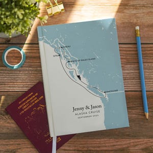 Custom Map Alaska Cruise Travel Journal Personalised Notebook Bucket List World Travel Adventure Book Travel Planner