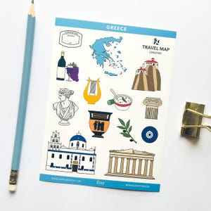 Griechenland Sticker Bogen Journal Sticker Planer Sticker Reisejournal Scrapbook Sticker