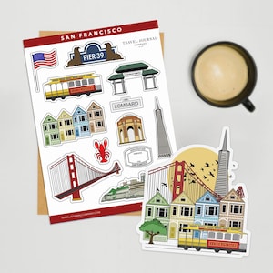 San Francisco Aufkleber Bogen sterben geschnitten Aufkleber Journal Aufkleber Planer Sticker Reisejournal Scrapbook Aufkleber