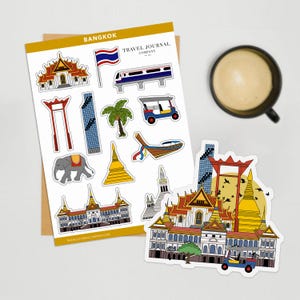 Bangkok Sticker Sheet Die Cut Stickers Planner Sticker Travel Sticker Thailand Sticker Travel Journal Scrapbook sticker