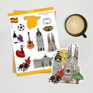 Spanien Aufkleber Bogen Gestanzte Aufkleber Journal Aufkleber Planer Sticker Reisejournal Scrapbook Aufkleber
