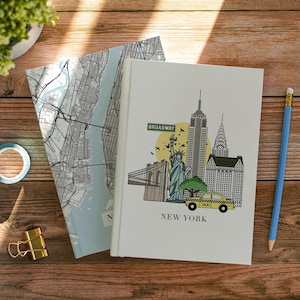 New York personalisiertes Notizbuch Reisejournal Tagebuch Karte Journal Souvenir Planer