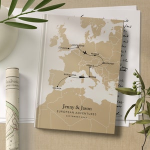 Custom Map Europe Travel Journal Personalised Notebook Bucket List World Travel Gift Custom Journal Travel Gift Travel Planner