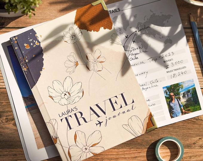 Carnet de voyage Carnet de voyage personnalisé Carnet de bord Liste de seaux Planificateur de voyage Cadeau de voyage