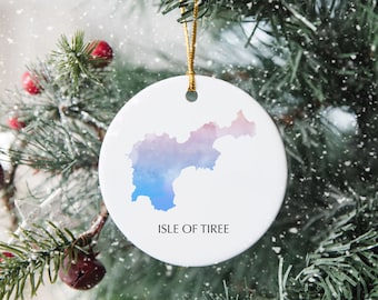 Isola di Tiree Scozia Ornamento per albero di Natale personalizzato Decorazione natalizia Regalo regalo Palline di Natale Decorazioni festive Personalizzato per le vacanze