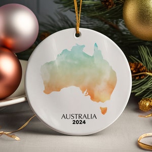 Australien Personalisierter Weihnachtsbaum Ornament Weihnachtsdekoration Geschenk vorhanden Christbaumkugel Festliche Dekoration Urlaub Custom