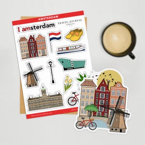 Amsterdam Sticker Sheet Die Cut Sticker Travel Sticker Planner Sticker Netherlands Sticker Travel Journal Sticker