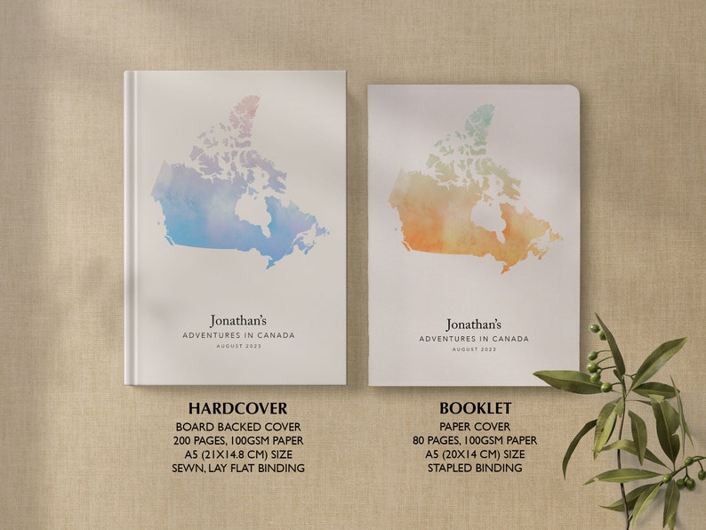 Gepersonaliseerde Canada Travel Journal aquarel notebook reiskaart dagboek aangepaste reisplanner aangepaste dagboek reizen cadeau bucketlist afbeelding 2