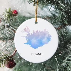 Iceland Personalised Christmas Tree Ornament Christmas Decoration Gift Present Xmas Bauble Festive Decor Holiday Custom