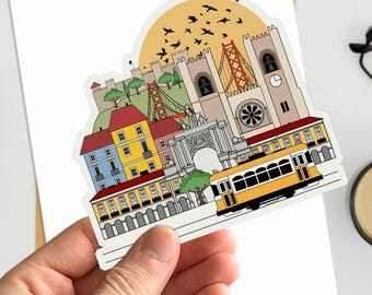 Lisbon Portugal Die Cut Sticker Scrapbooking Planner Sticker Journal Sticker