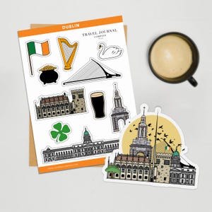 Dublin Ireland Sticker Sheet Die Cut Sticker Travel Sticker Planner Sticker Netherlands Sticker Travel Journal Sticker