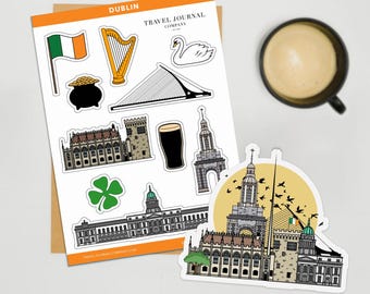 Dublin Ireland Sticker Sheet Scrapbooking Planner Sticker Journal Sticker