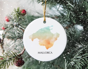 Mallorca Spagna Ornamento per albero di Natale personalizzato Decorazione natalizia Regalo regalo Palline di Natale Decorazioni festive Personalizzato per le vacanze