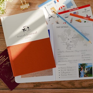 Luxus Duo Tone Personalisiertes Reisejournal Reisetagebuch Notebook Bucket List Reisegeschenk Custom Journal Paar Geschenk Urlaub Planer