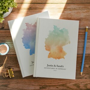 Deutschland Reisejournal personalisiertes Notizbuch Reisekarte Tagebuch Reiseplaner Bucket List Buch