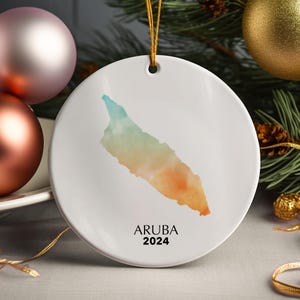 Aruba Personalisierte Weihnachtsbaum Ornament Weihnachtsdekoration Geschenk Präsent Christbaumkugel Festliche Dekoration Urlaub Custom