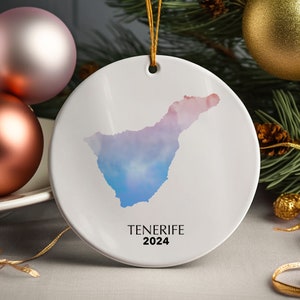 Tenfera Spanien Kanaren Personalisierte Weihnachtsbaum Ornament Weihnachtsdekoration Geschenk Präsent Christbaumkugel Festliche Dekoration Urlaub Custom