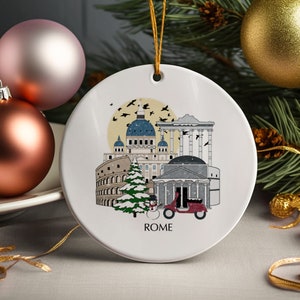Rom Italien Personalisierte Weihnachtsbaum Keramik Ornament Dekoration Geschenk vorhanden Weihnachtskugel Festliche Dekoration home Disc Urlaub Custom
