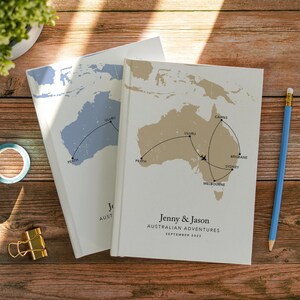 Carte personnalisée Australie Carnet de voyage personnalisé Liste de seaux Voyages dans le monde Planificateur de voyage Gold Coast Aussie Trip