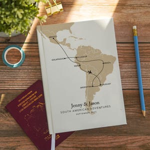 Carte personnalisée Amérique du Sud Carnet de voyage Carnet personnalisé Liste de seaux Voyages dans le monde Colombie Brésil Pérou Argentine Planificateur de voyage
