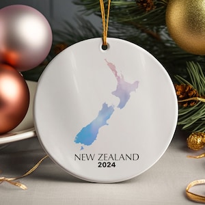 Neuseeland Personalisierte Weihnachtsbaum Ornament Weihnachten Dekoration Geschenk Geschenk Weihnachtskugel Festliche Dekor Urlaub Custom