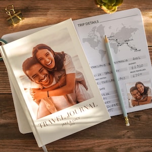Custom Photo Travel Journal Personalised Travel Diary Couple's Notebook Bucket List Travel Planner Travel Gift