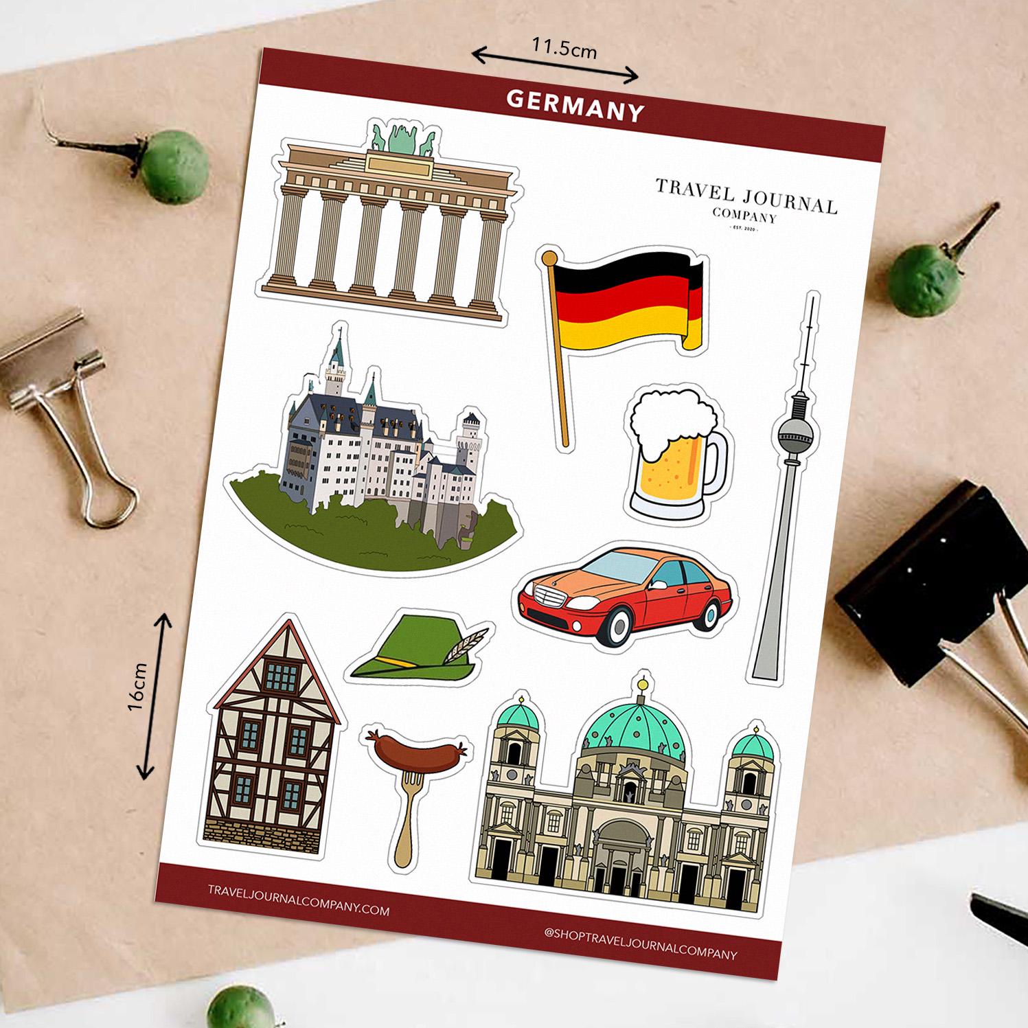 Germany Decal Sticker Germany Sticker Sheet Journal Sticker Planner Sticker Scrapbook ...